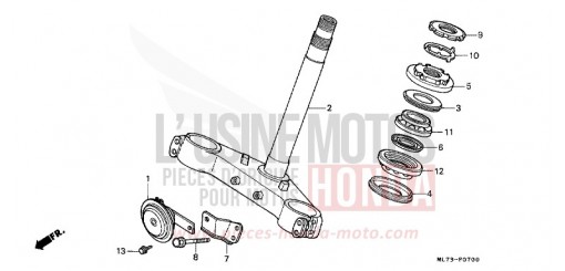 STEERING STEM VFR750FH de 1987